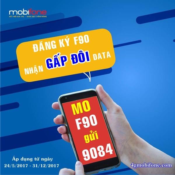 Khuyến mãi Đăng ký F90 Mobifone nhận gấp đôi Data