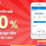 Mobifone khuyến mãi ngày 28/7/2017 tặng 50% thẻ nạp