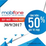 Chương trình Mobifone khuyến mãi ngày 30/9/2017