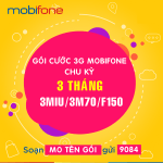 Cách Gói cước 3G Mobifone chu kỳ 3 tháng